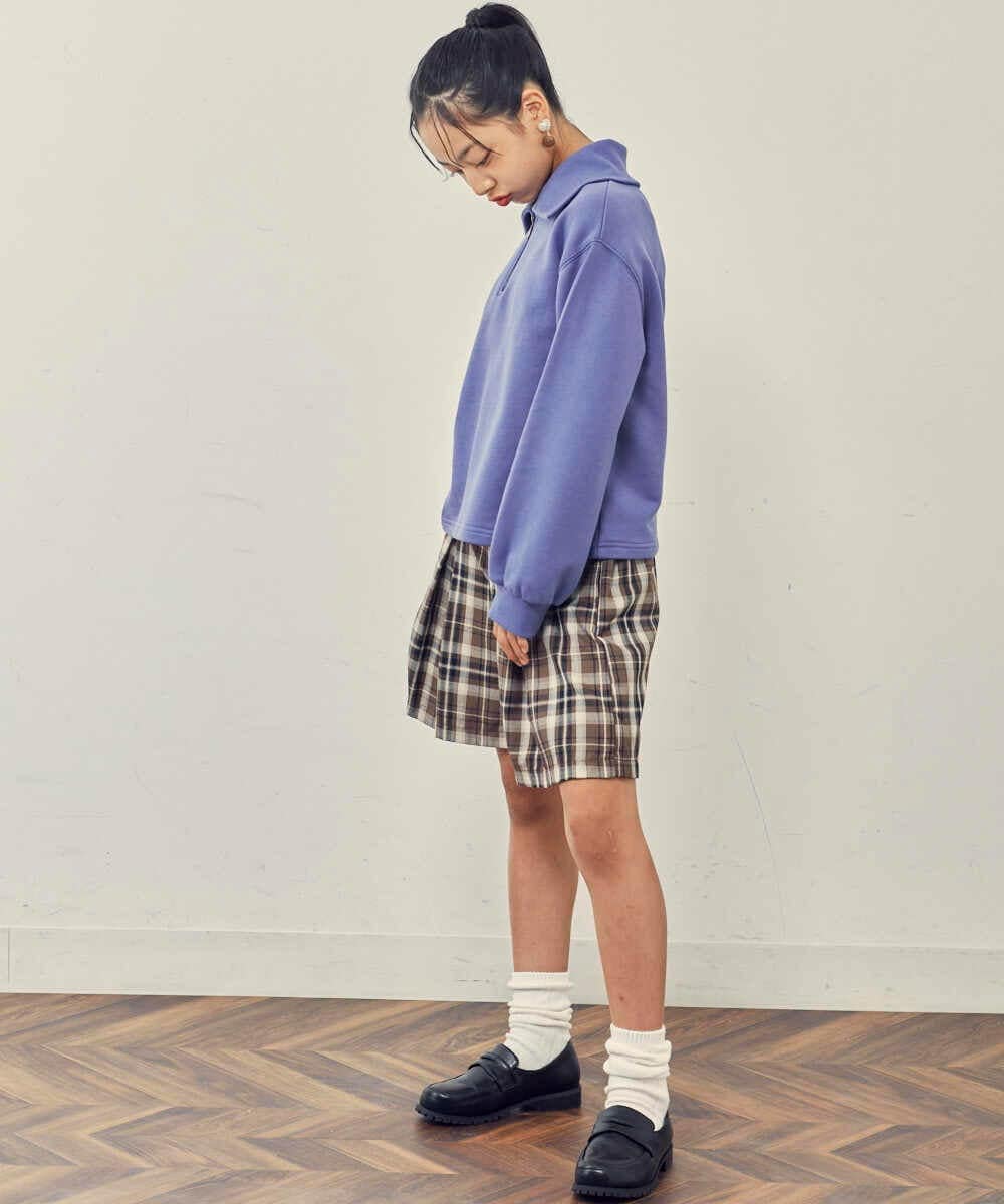 KJLJP34029 a.v.v KIDS(アー・ヴェ・ヴェ) [100-130]チェック柄ショートパンツ ライトブルー