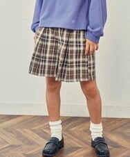 KJLJP34029 a.v.v KIDS(アー・ヴェ・ヴェ) [100-130]チェック柄ショートパンツ ライトブルー