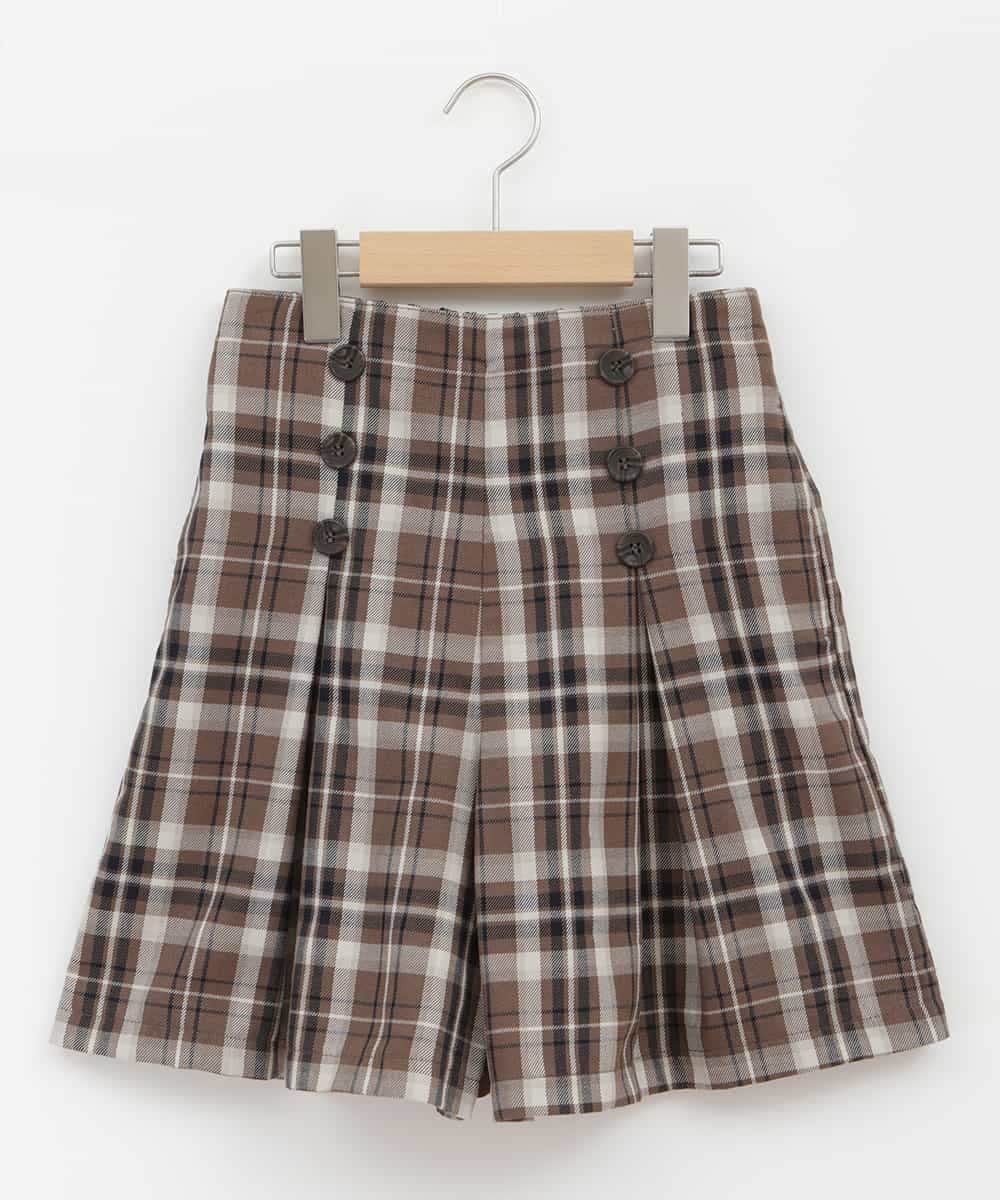 KJLJP34029 a.v.v KIDS(アー・ヴェ・ヴェ) [100-130]チェック柄ショートパンツ ブラウン
