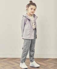 KJLJP35034 a.v.v KIDS(アー・ヴェ・ヴェ) [110-130]チェック柄テーパードパンツ ライトグレー