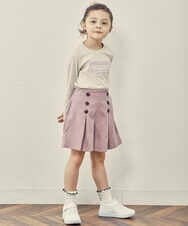 KJLJQ33034 a.v.v KIDS(アー・ヴェ・ヴェ) [140-150]ブライトコールフロントボタンショートパンツ ライトブルー