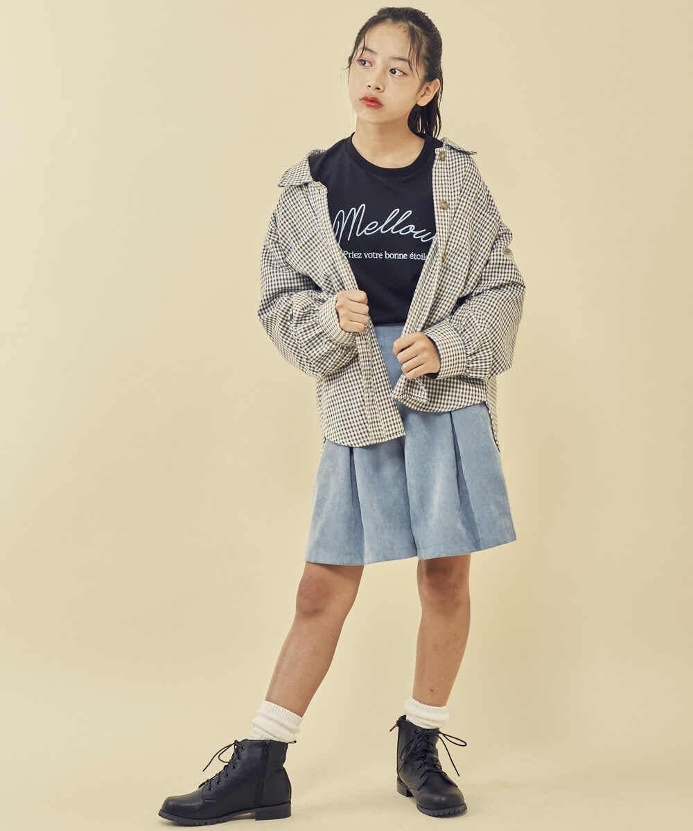 KJLJQ33034 a.v.v KIDS(アー・ヴェ・ヴェ) [140-150]ブライトコールフロントボタンショートパンツ ライトブルー