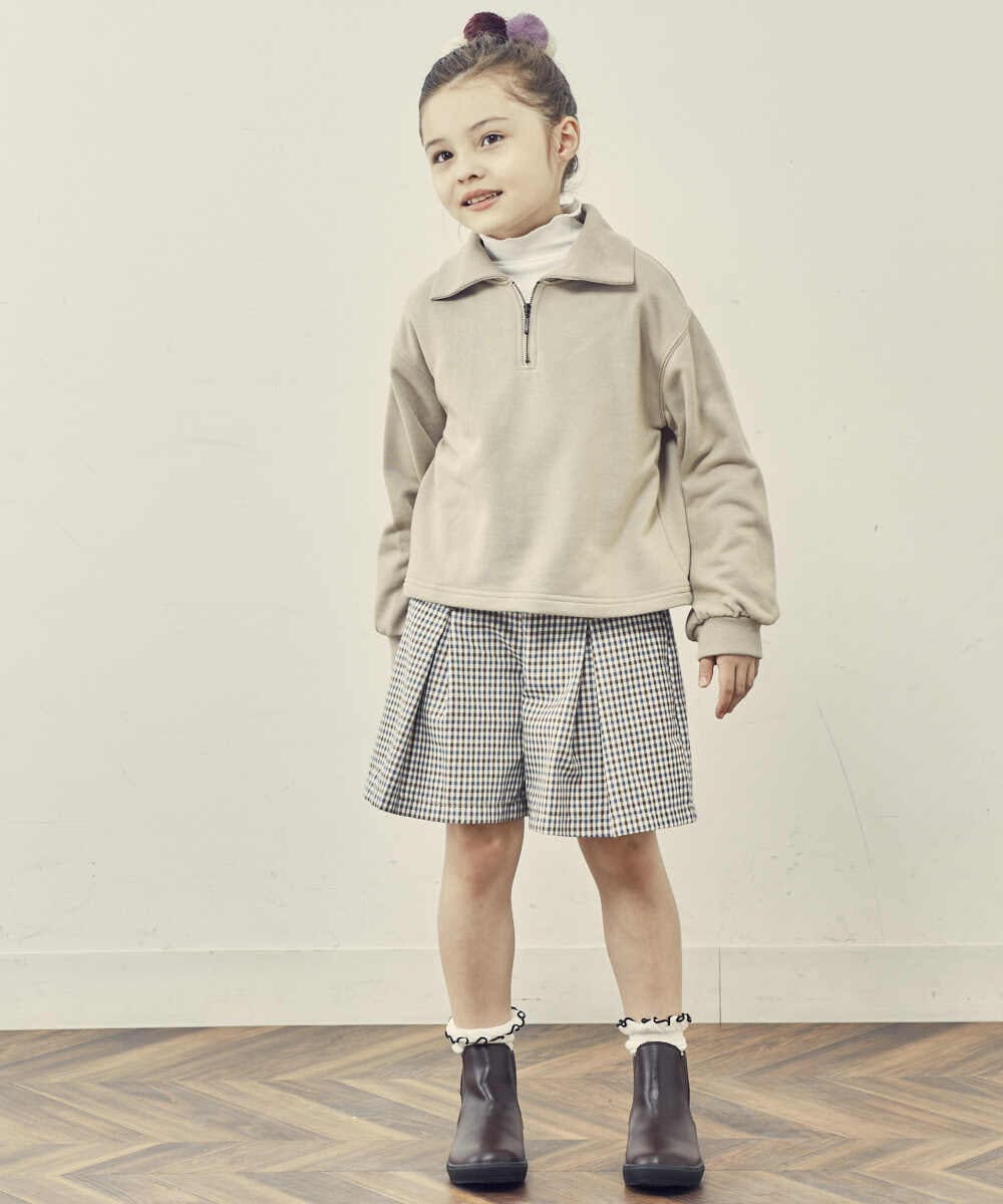 KJLJQ34034 a.v.v KIDS(アー・ヴェ・ヴェ) [140-150]チェック柄ショートパンツ ブラウン