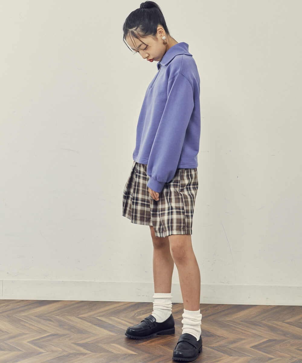KJLJQ34034 a.v.v KIDS(アー・ヴェ・ヴェ) [140-150]チェック柄ショートパンツ ブラウン
