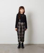 KJLJS32034 a.v.v KIDS(アー・ヴェ・ヴェ) [100-130]サスペンダー付きチェックワイドパンツ ネイビー