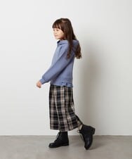 KJLJS32034 a.v.v KIDS(アー・ヴェ・ヴェ) [100-130]サスペンダー付きチェックワイドパンツ ネイビー