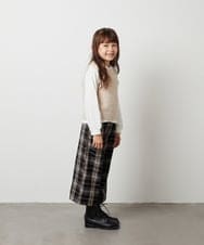 KJLJS32034 a.v.v KIDS(アー・ヴェ・ヴェ) [100-130]サスペンダー付きチェックワイドパンツ ネイビー