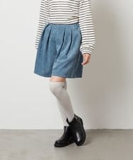 KJLJS33029 a.v.v KIDS(アー・ヴェ・ヴェ) [100-130]【セットアップ対応】ブライトコールタックキュロット ライトブルー