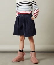 KJLJS33029 a.v.v KIDS(アー・ヴェ・ヴェ) [100-130]【セットアップ対応】ブライトコールタックキュロット ネイビー