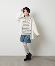 KJLJS33029 a.v.v KIDS(アー・ヴェ・ヴェ) [100-130]【セットアップ対応】ブライトコールタックキュロット ネイビー