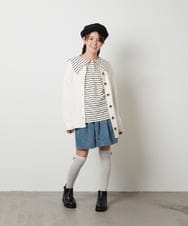 KJLJS33029 a.v.v KIDS(アー・ヴェ・ヴェ) [100-130]【セットアップ対応】ブライトコールタックキュロット ネイビー