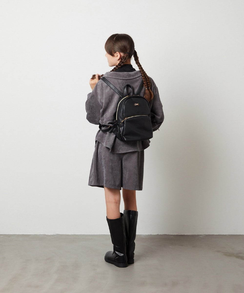 KJLJS33029 a.v.v KIDS(アー・ヴェ・ヴェ) [100-130]【セットアップ対応】ブライトコールタックキュロット ネイビー