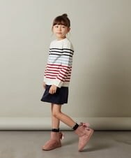 KJLJS33029 a.v.v KIDS(アー・ヴェ・ヴェ) [100-130]【セットアップ対応】ブライトコールタックキュロット ネイビー