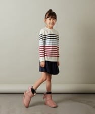 KJLJS33029 a.v.v KIDS(アー・ヴェ・ヴェ) [100-130]【セットアップ対応】ブライトコールタックキュロット ネイビー