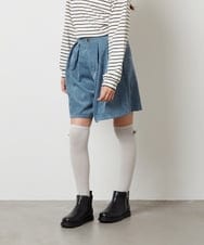KJLJS33029 a.v.v KIDS(アー・ヴェ・ヴェ) [100-130]【セットアップ対応】ブライトコールタックキュロット ネイビー