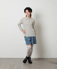 KJLJS33029 a.v.v KIDS(アー・ヴェ・ヴェ) [100-130]【セットアップ対応】ブライトコールタックキュロット ネイビー