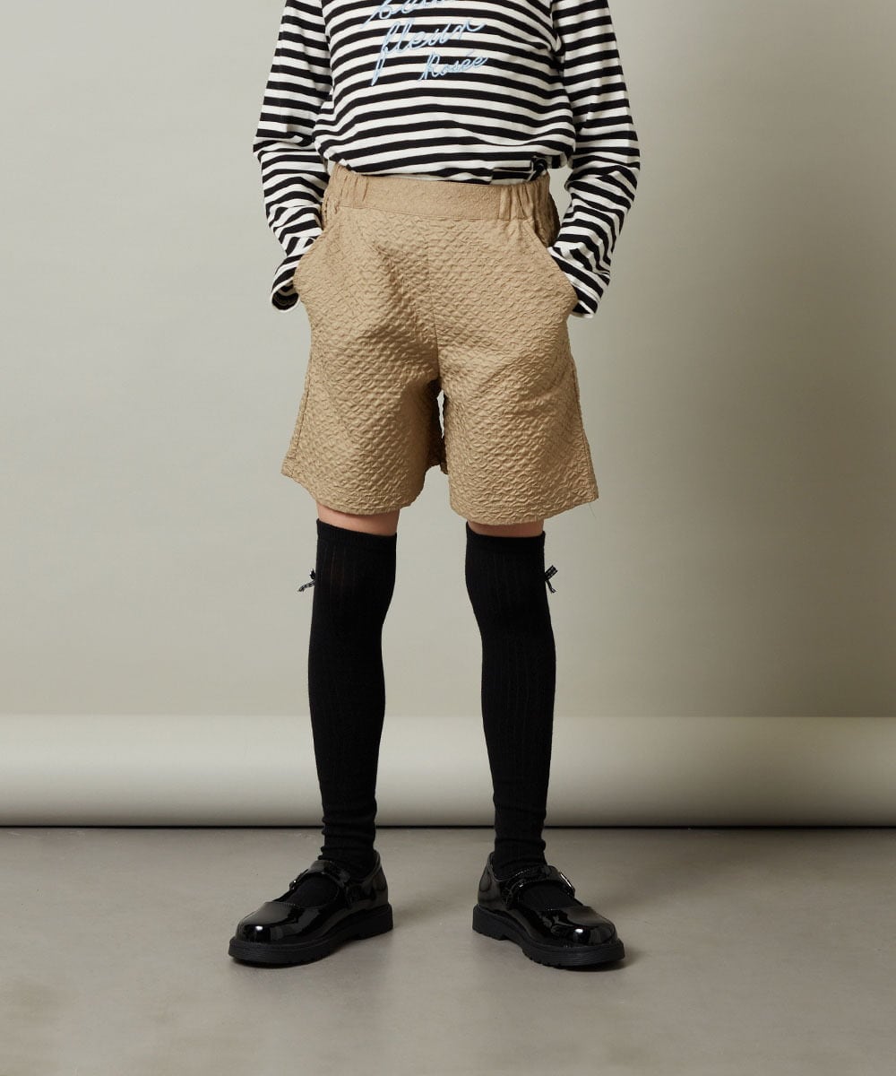 KJLJS35029 a.v.v KIDS(アー・ヴェ・ヴェ) [100-130]【セットアップ対応】フクレショートパンツ ベージュ