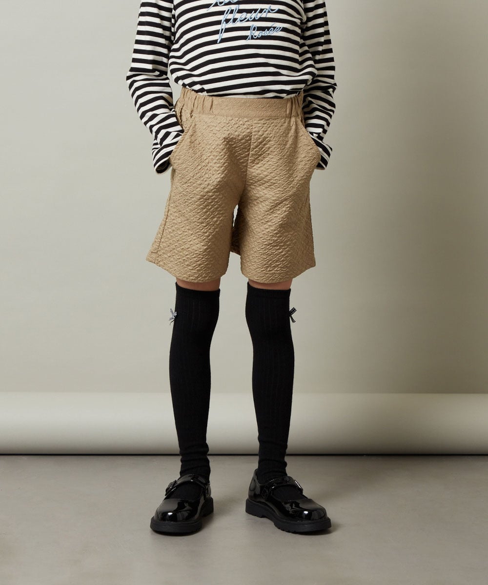 KJLJS35029 a.v.v KIDS(アー・ヴェ・ヴェ) [100-130]【セットアップ対応】フクレショートパンツ ベージュ