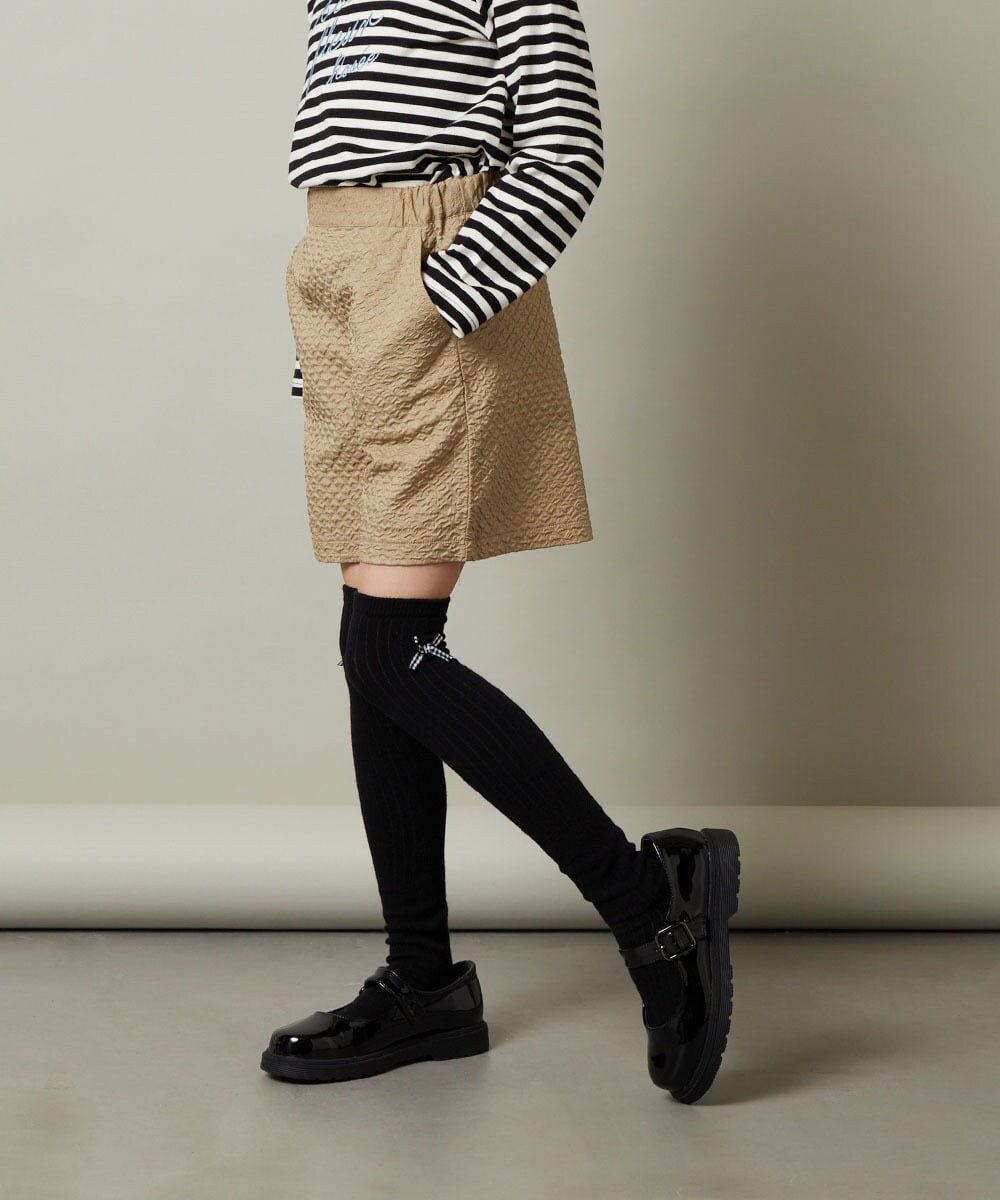 KJLJS35029 a.v.v KIDS(アー・ヴェ・ヴェ) [100-130]【セットアップ対応】フクレショートパンツ ベージュ