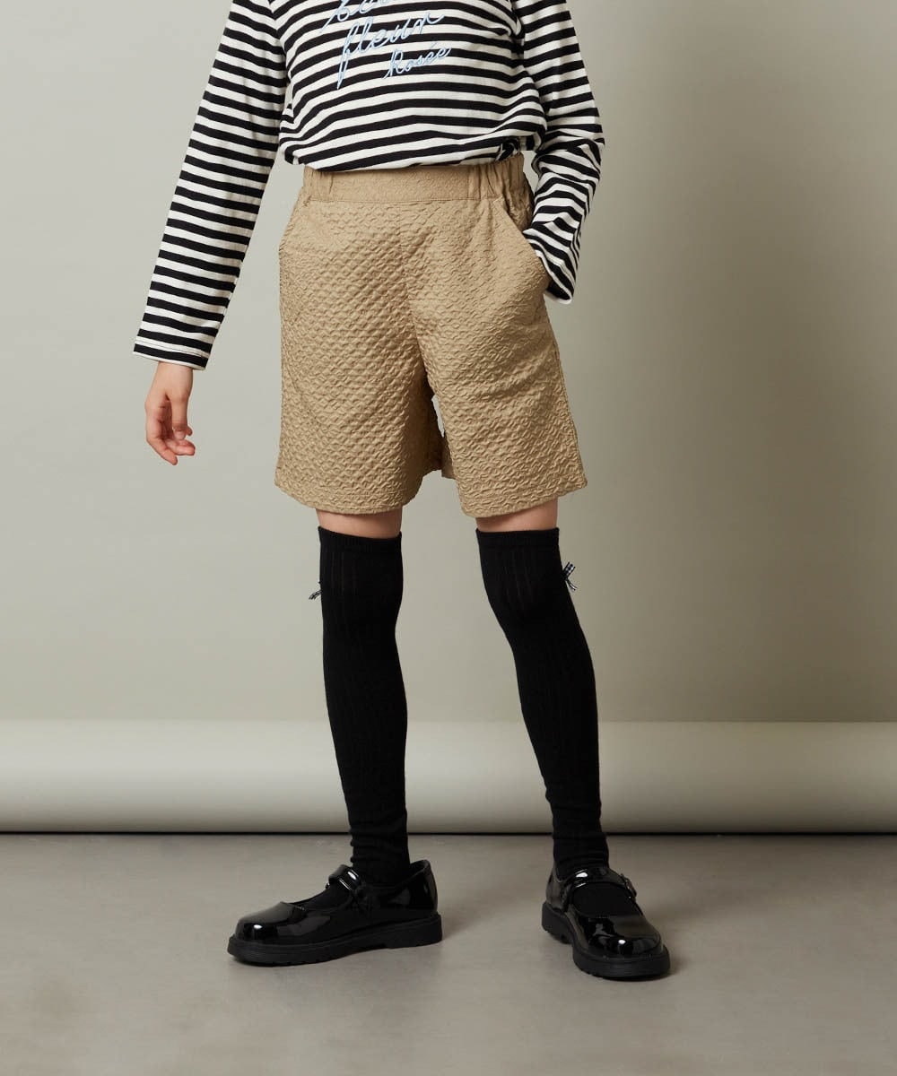 KJLJS35029 a.v.v KIDS(アー・ヴェ・ヴェ) [100-130]【セットアップ対応】フクレショートパンツ ベージュ