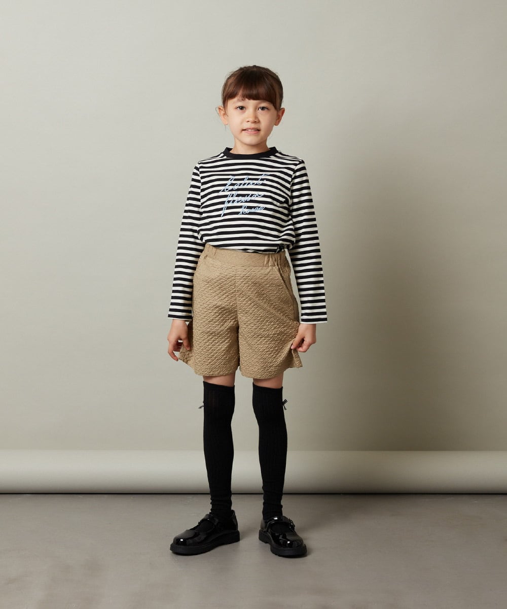 KJLJS35029 a.v.v KIDS(アー・ヴェ・ヴェ) [100-130]【セットアップ対応】フクレショートパンツ ベージュ