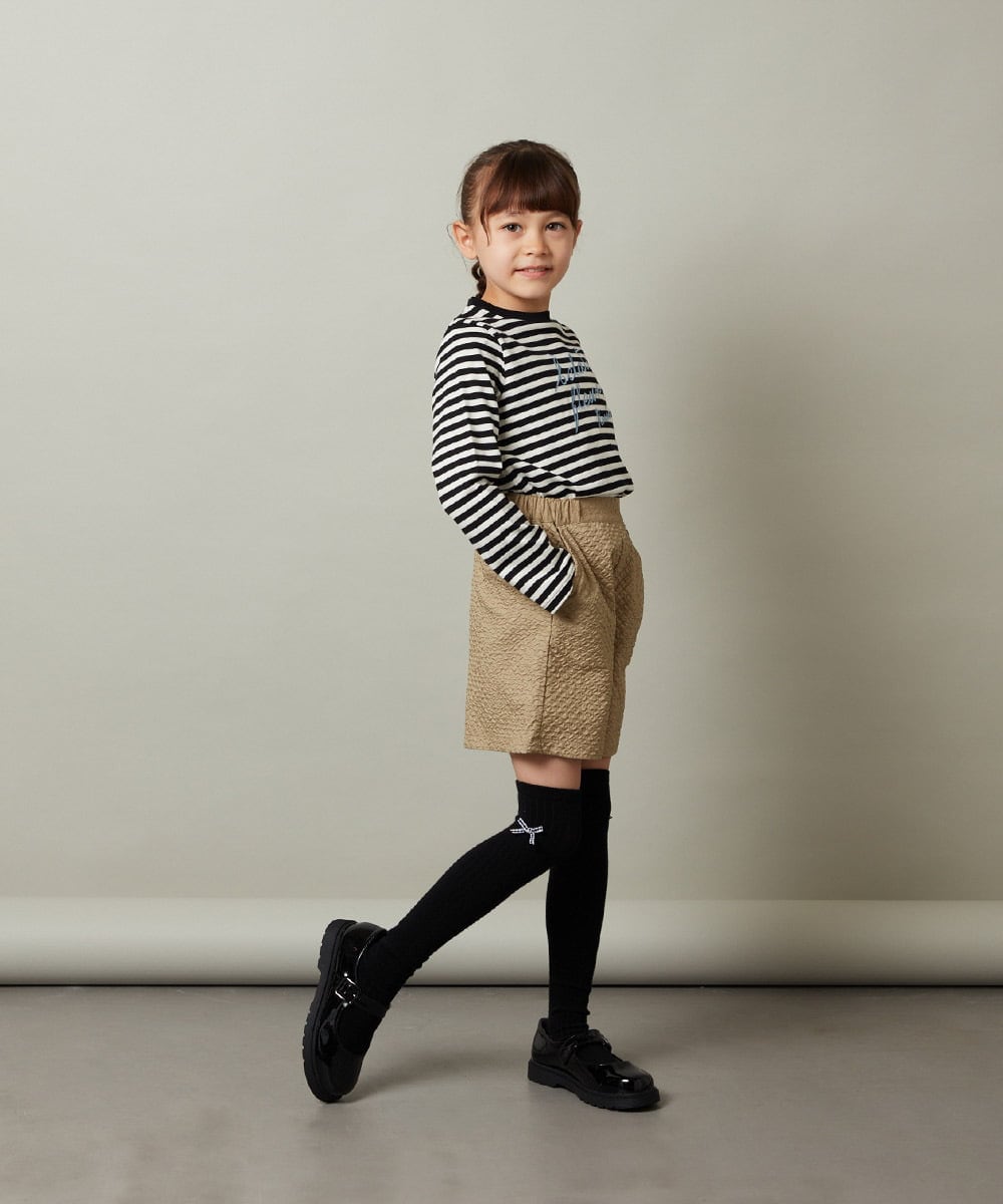 KJLJS35029 a.v.v KIDS(アー・ヴェ・ヴェ) [100-130]【セットアップ対応】フクレショートパンツ ベージュ