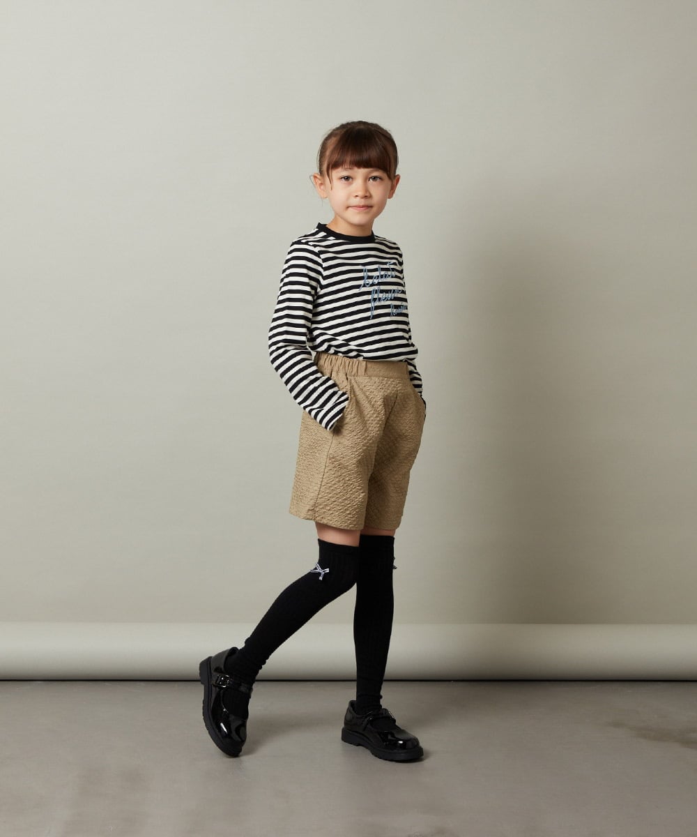 KJLJS35029 a.v.v KIDS(アー・ヴェ・ヴェ) [100-130]【セットアップ対応】フクレショートパンツ ベージュ