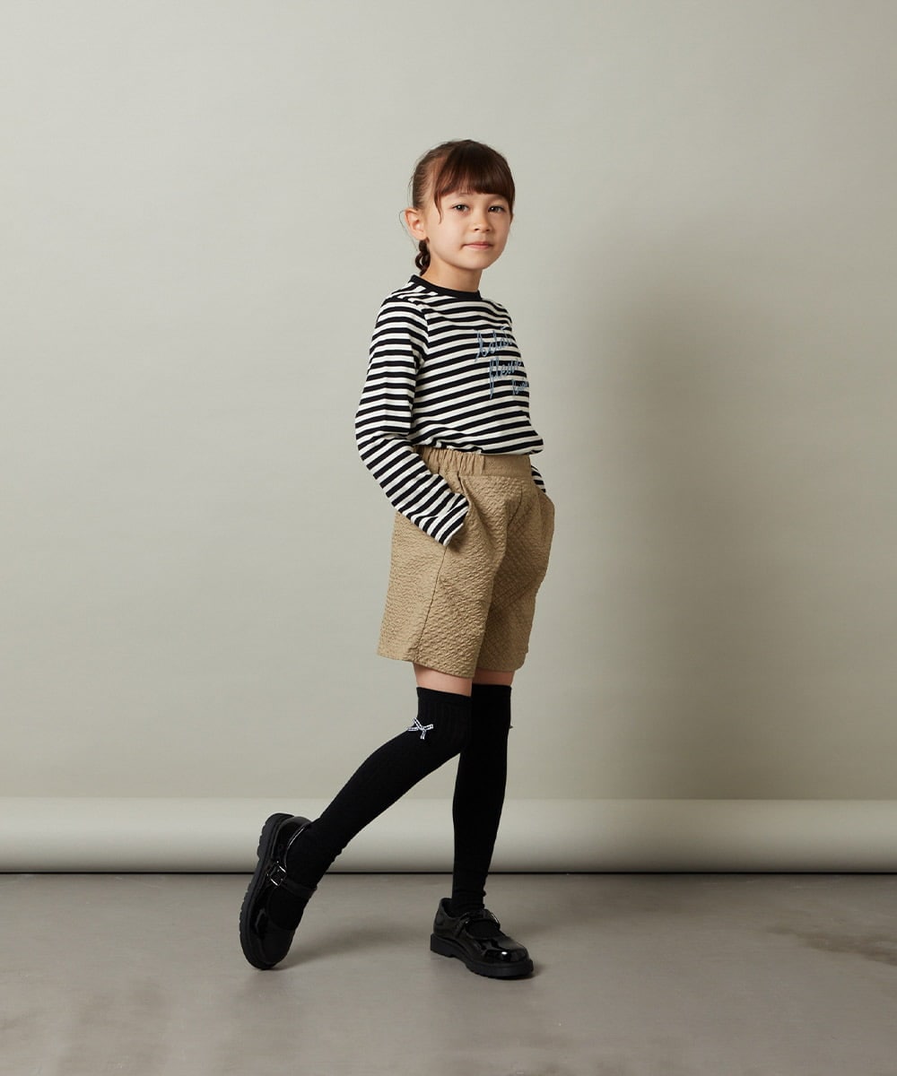 KJLJS35029 a.v.v KIDS(アー・ヴェ・ヴェ) [100-130]【セットアップ対応】フクレショートパンツ ベージュ