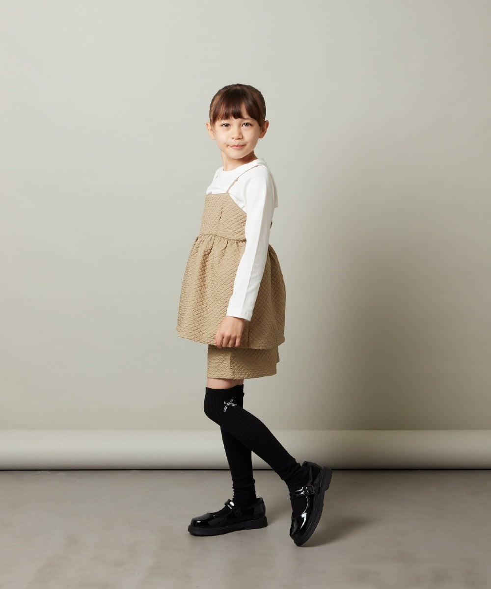 KJLJS35029 a.v.v KIDS(アー・ヴェ・ヴェ) [100-130]【セットアップ対応】フクレショートパンツ ベージュ