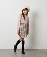 KJLJS36029 a.v.v KIDS(アー・ヴェ・ヴェ) [100-130]サスペンダー付きラップキュロット ベージュ