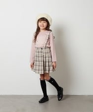 KJLJS36029 a.v.v KIDS(アー・ヴェ・ヴェ) [100-130]サスペンダー付きラップキュロット ベージュ