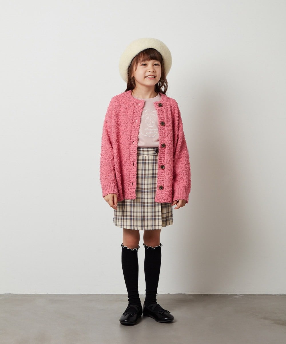 KJLJS36029 a.v.v KIDS(アー・ヴェ・ヴェ) [100-130]サスペンダー付きラップキュロット ベージュ