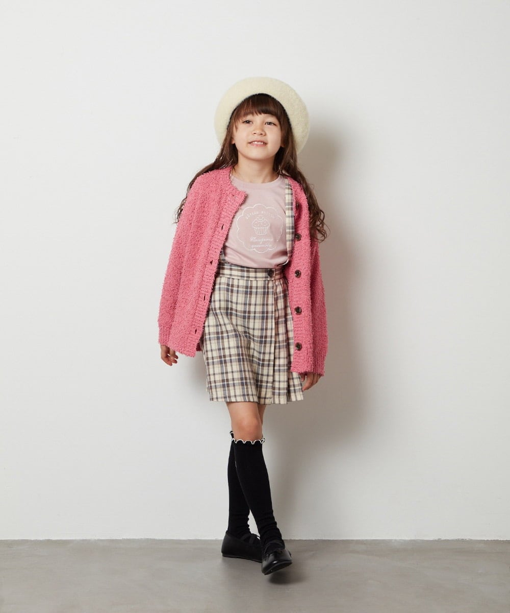 KJLJS36029 a.v.v KIDS(アー・ヴェ・ヴェ) [100-130]サスペンダー付きラップキュロット ベージュ