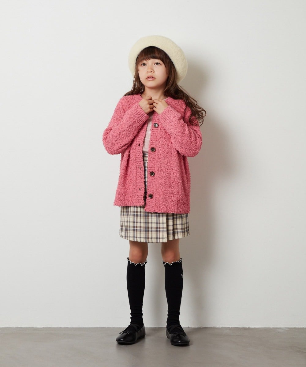 KJLJS36029 a.v.v KIDS(アー・ヴェ・ヴェ) [100-130]サスペンダー付きラップキュロット ベージュ