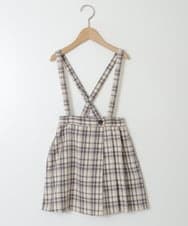 KJLJS36029 a.v.v KIDS(アー・ヴェ・ヴェ) [100-130]サスペンダー付きラップキュロット ベージュ