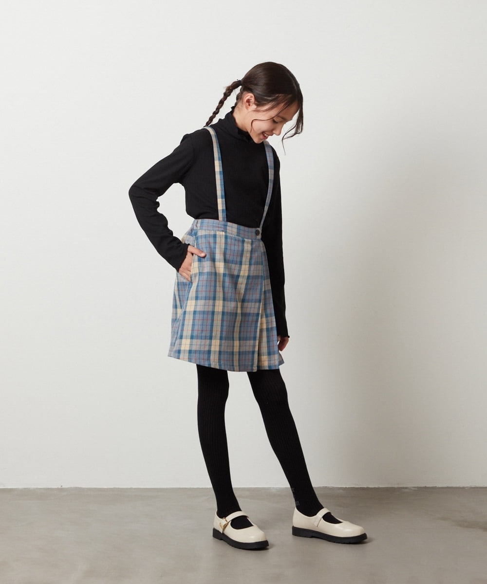 KJLJS36029 a.v.v KIDS(アー・ヴェ・ヴェ) [100-130]サスペンダー付きラップキュロット ベージュ