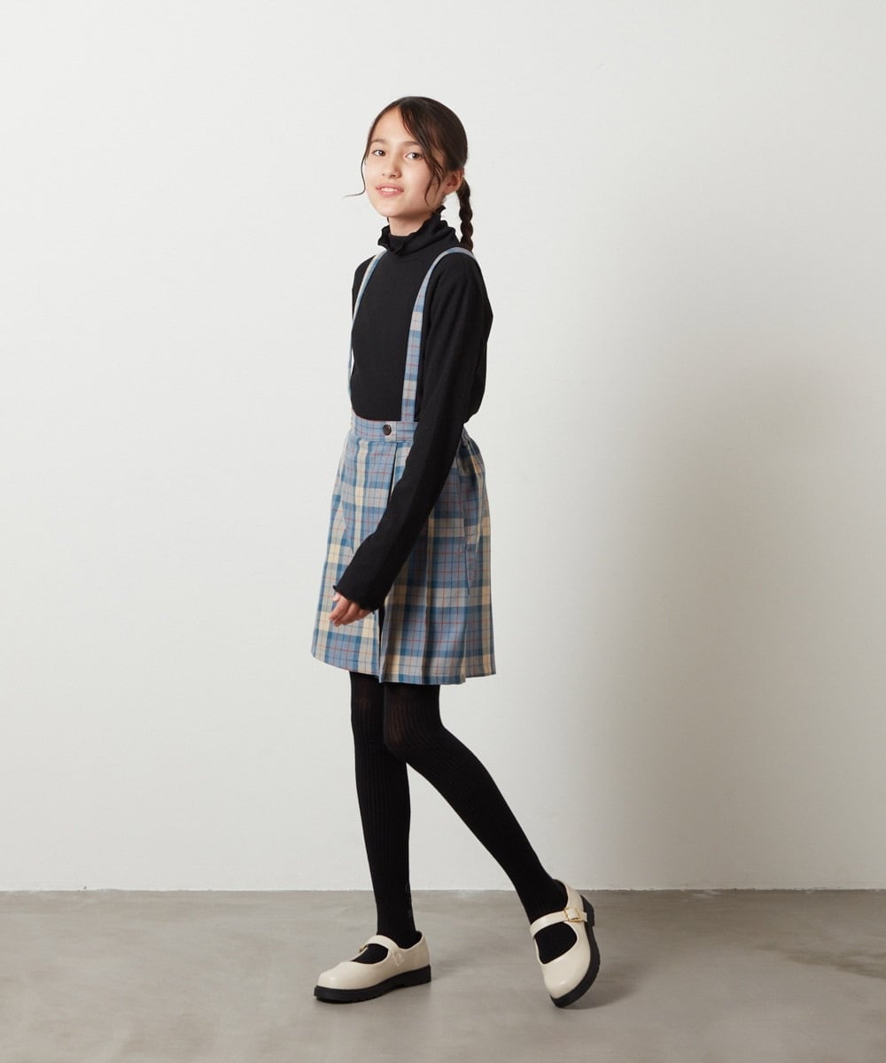 KJLJS36029 a.v.v KIDS(アー・ヴェ・ヴェ) [100-130]サスペンダー付きラップキュロット ベージュ