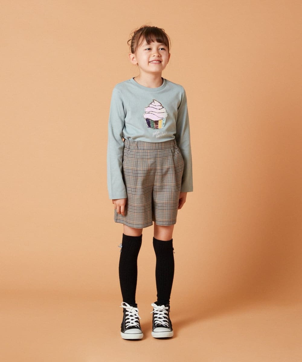 KJLJT34034 a.v.v KIDS(アー・ヴェ・ヴェ) [140-150]【セットアップ対応】タックショートパンツ ベージュ