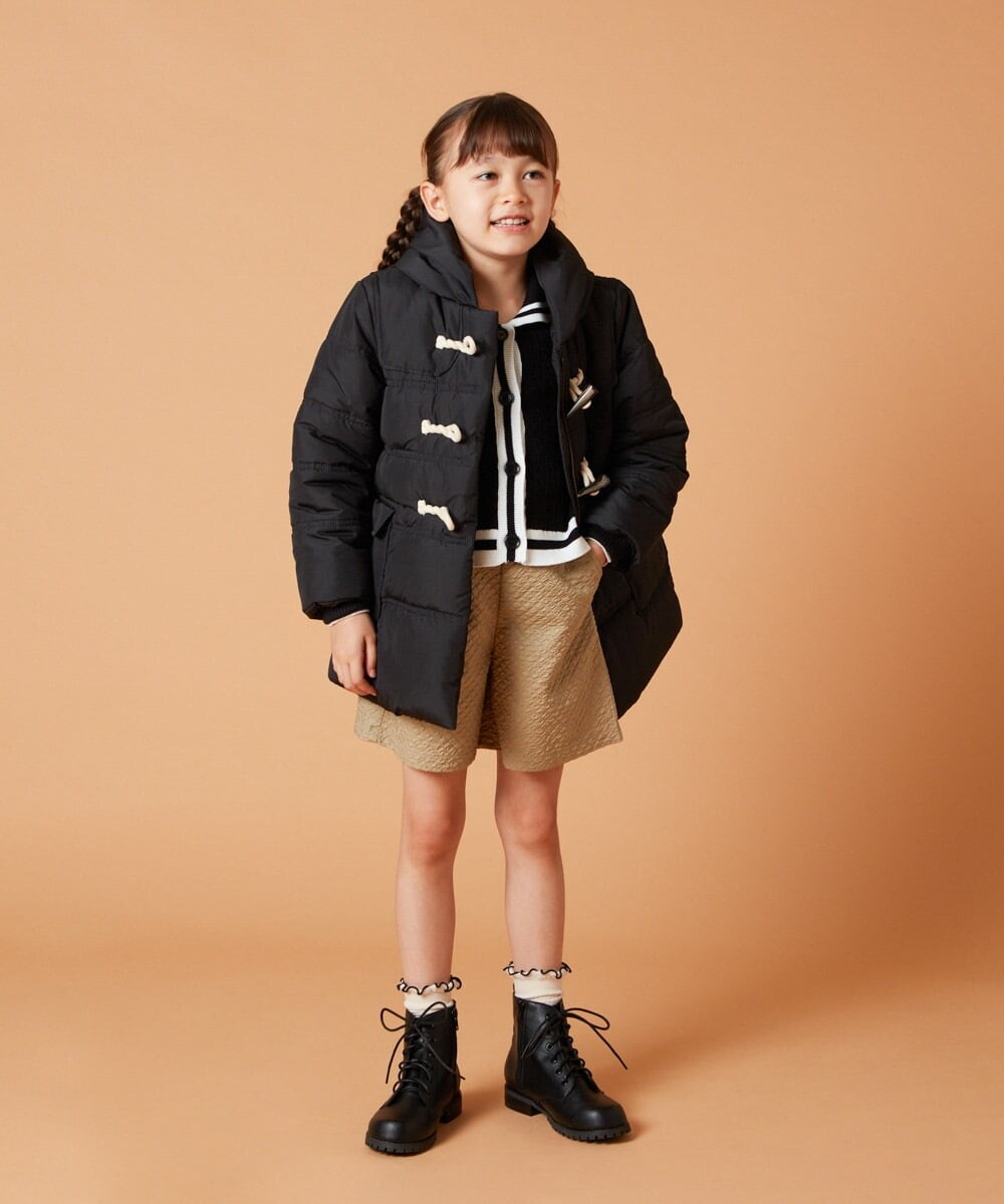 KJLJT35034 a.v.v KIDS(アー・ヴェ・ヴェ) [140-150]【セットアップ対応】フクレショートパンツ ブラック