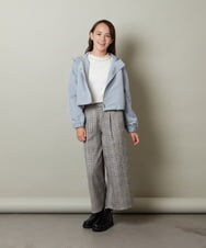 KJLJU32044 a.v.v KIDS(アー・ヴェ・ヴェ) [160]サスペンダー付きチェックワイドパンツ ネイビー