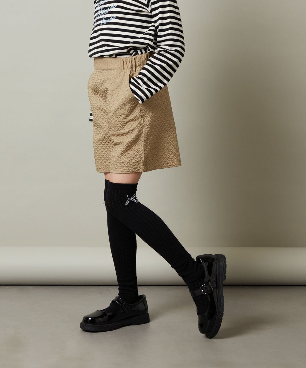 KJLJU35039 a.v.v KIDS(アー・ヴェ・ヴェ) [160]【セットアップ対応】フクレショートパンツ ベージュ
