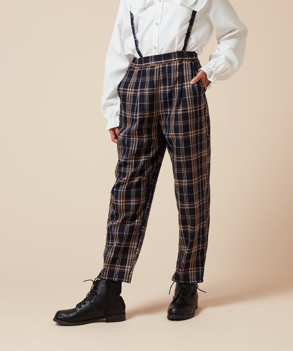 KJLJV33039 a.v.v KIDS(アー・ヴェ・ヴェ) [120-160サスペンダー付きテーパードパンツ ライトブルー