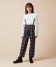 KJLJV33039 a.v.v KIDS(アー・ヴェ・ヴェ) [120-160サスペンダー付きテーパードパンツ ライトブルー