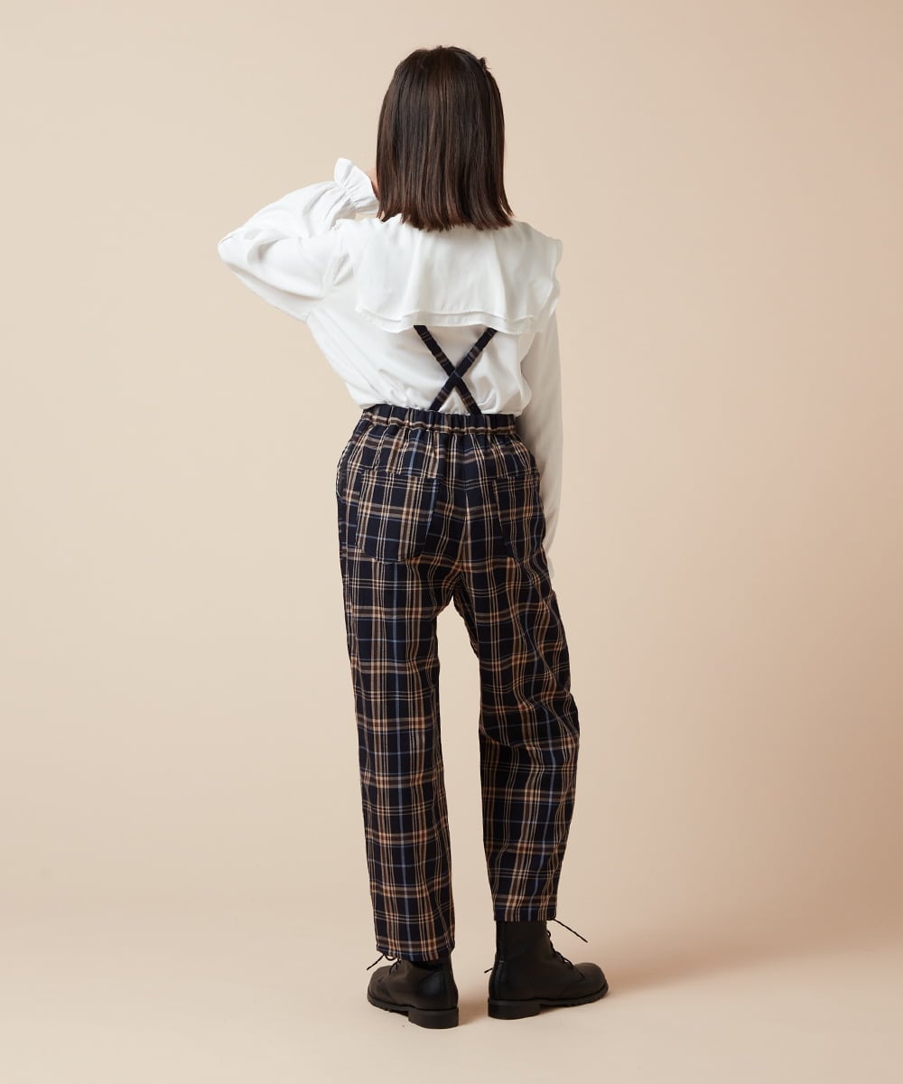 KJLJV33039 a.v.v KIDS(アー・ヴェ・ヴェ) [120-160サスペンダー付きテーパードパンツ ライトブルー