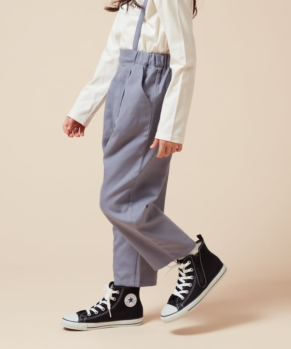 KJLJV33039 a.v.v KIDS(アー・ヴェ・ヴェ) [120-160サスペンダー付きテーパードパンツ ライトブルー