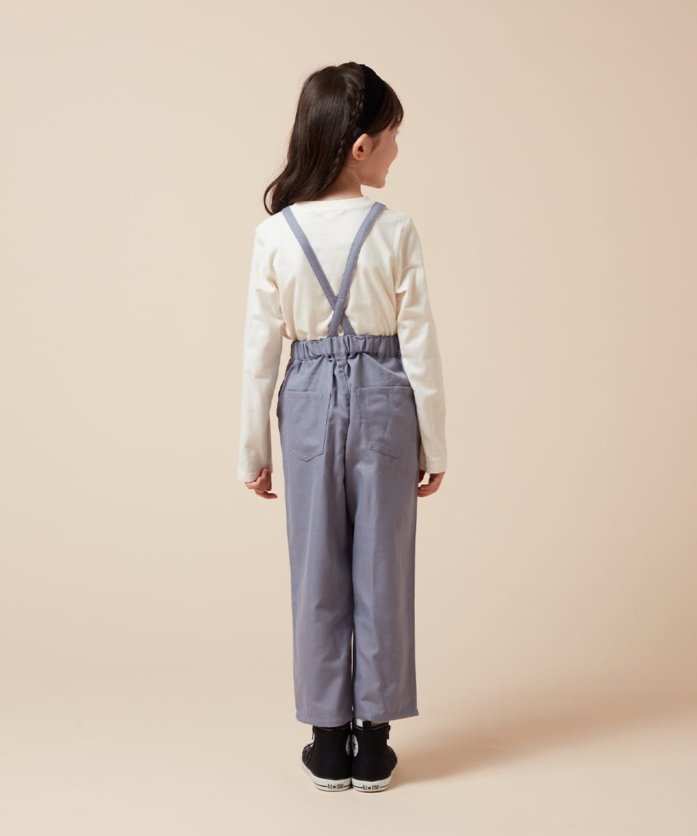 KJLJV33039 a.v.v KIDS(アー・ヴェ・ヴェ) [120-160サスペンダー付きテーパードパンツ ライトブルー