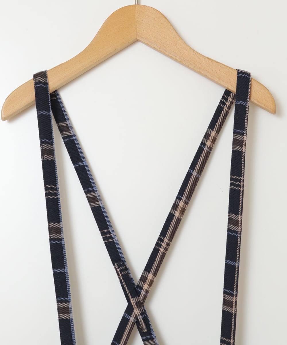 KJLJV33039 a.v.v KIDS(アー・ヴェ・ヴェ) [120-160サスペンダー付きテーパードパンツ ネイビー