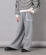KJLKD11044 a.v.v KIDS(アー・ヴェ・ヴェ) [130-160]【洗える】キラキラスウェットパンツ ライトグレー