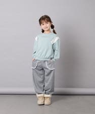 KJLKD11044 a.v.v KIDS(アー・ヴェ・ヴェ) [130-160]【洗える】キラキラスウェットパンツ ライトグレー