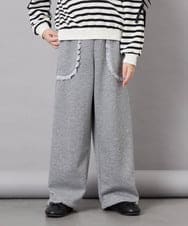 KJLKD11044 a.v.v KIDS(アー・ヴェ・ヴェ) [130-160]【洗える】キラキラスウェットパンツ ライトグレー